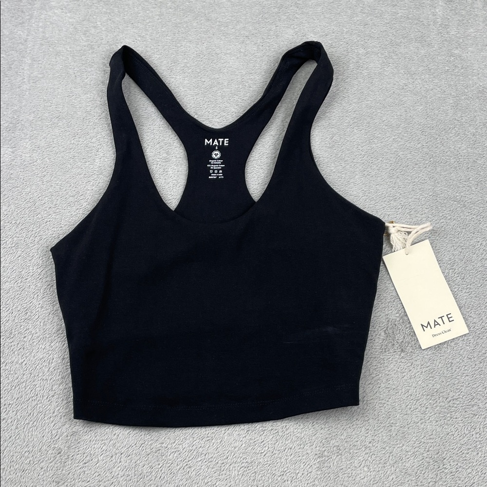 NEW MATE The Label S Organic Cotton Stretch Racerback Tank Bra